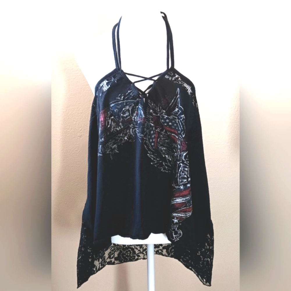 Harley-Davidson Black Tank Top with Graphic Design